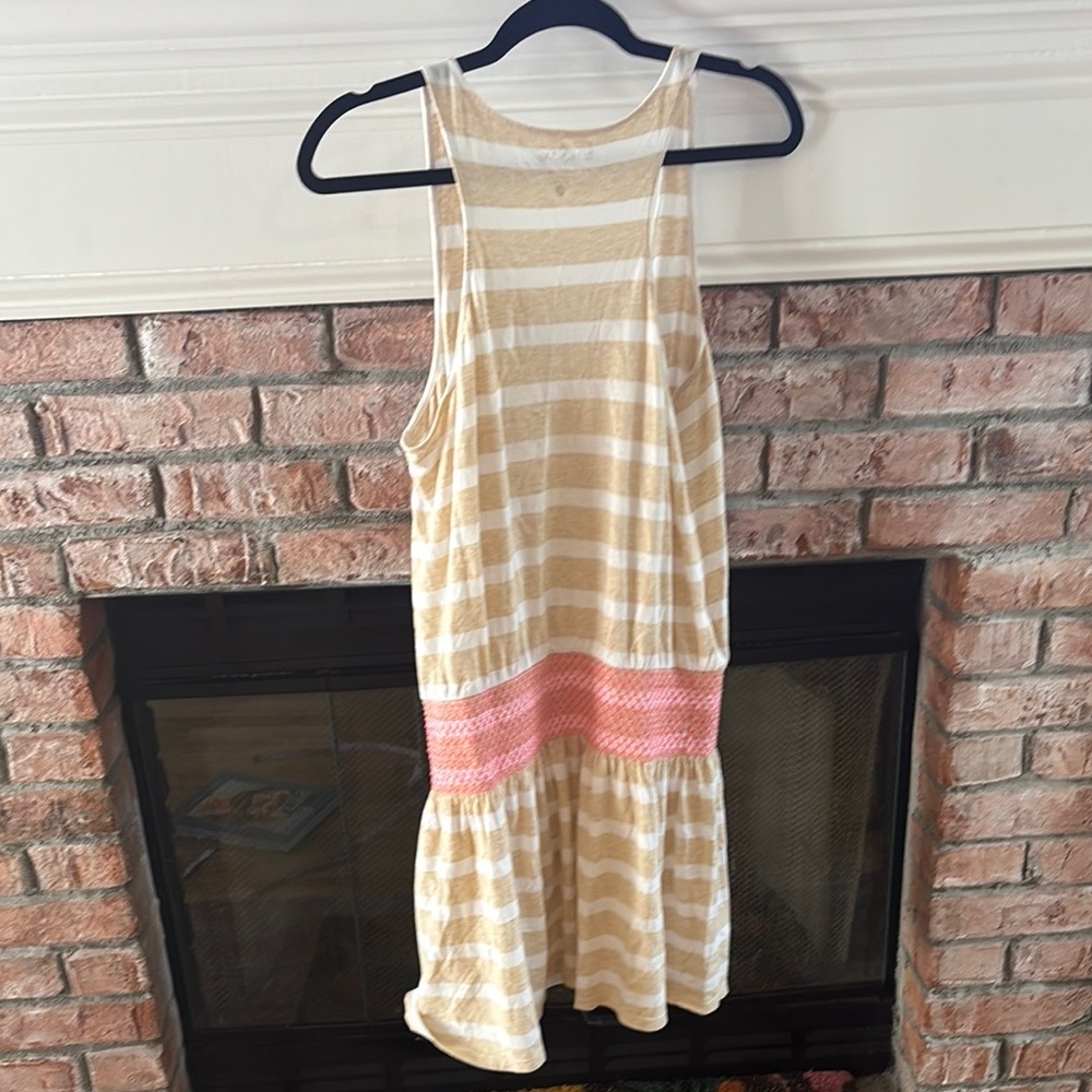 Lilly Pulitzer Beige and White Striped Dress sz M - Picture 7 of 11